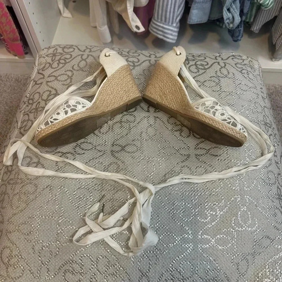Also size 5 lace wrap up wedge espadrilles white - Picture 9 of 10